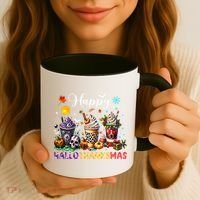 Happy Hallothanksmas Halloween Coffee Latte Thanksgiving Coffee Mug thumb 3