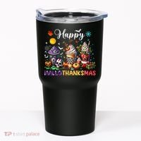 Happy Hallothanksmas Halloween Coffee Latte Thanksgiving Tumbler thumb 0