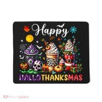 Happy Hallothanksmas Halloween Coffee Latte Thanksgiving Mousepad thumb 0