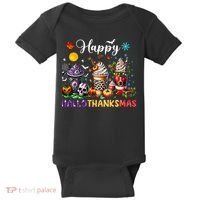 Happy Hallothanksmas Halloween Coffee Latte Thanksgiving Baby Bodysuit thumb 0