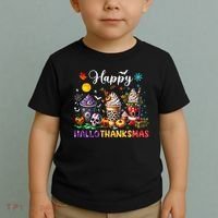 Happy Hallothanksmas Halloween Coffee Latte Thanksgiving Toddler T-Shirt thumb 2