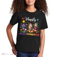 Happy Hallothanksmas Halloween Coffee Latte Thanksgiving Kids T-Shirt thumb 2