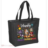Happy Hallothanksmas Halloween Coffee Latte Thanksgiving Tote Bag thumb 2