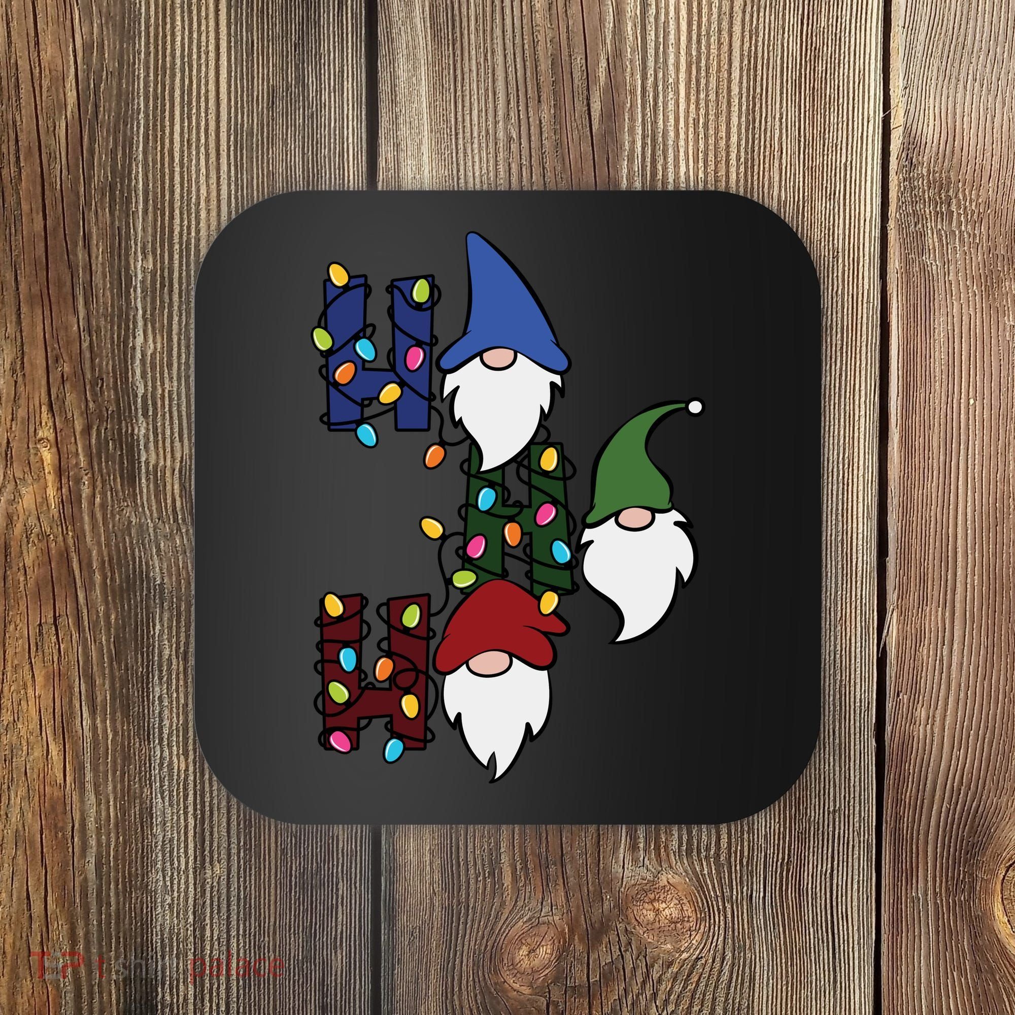 Ho Ho Ho Gnome Jolly Christmas Coaster
