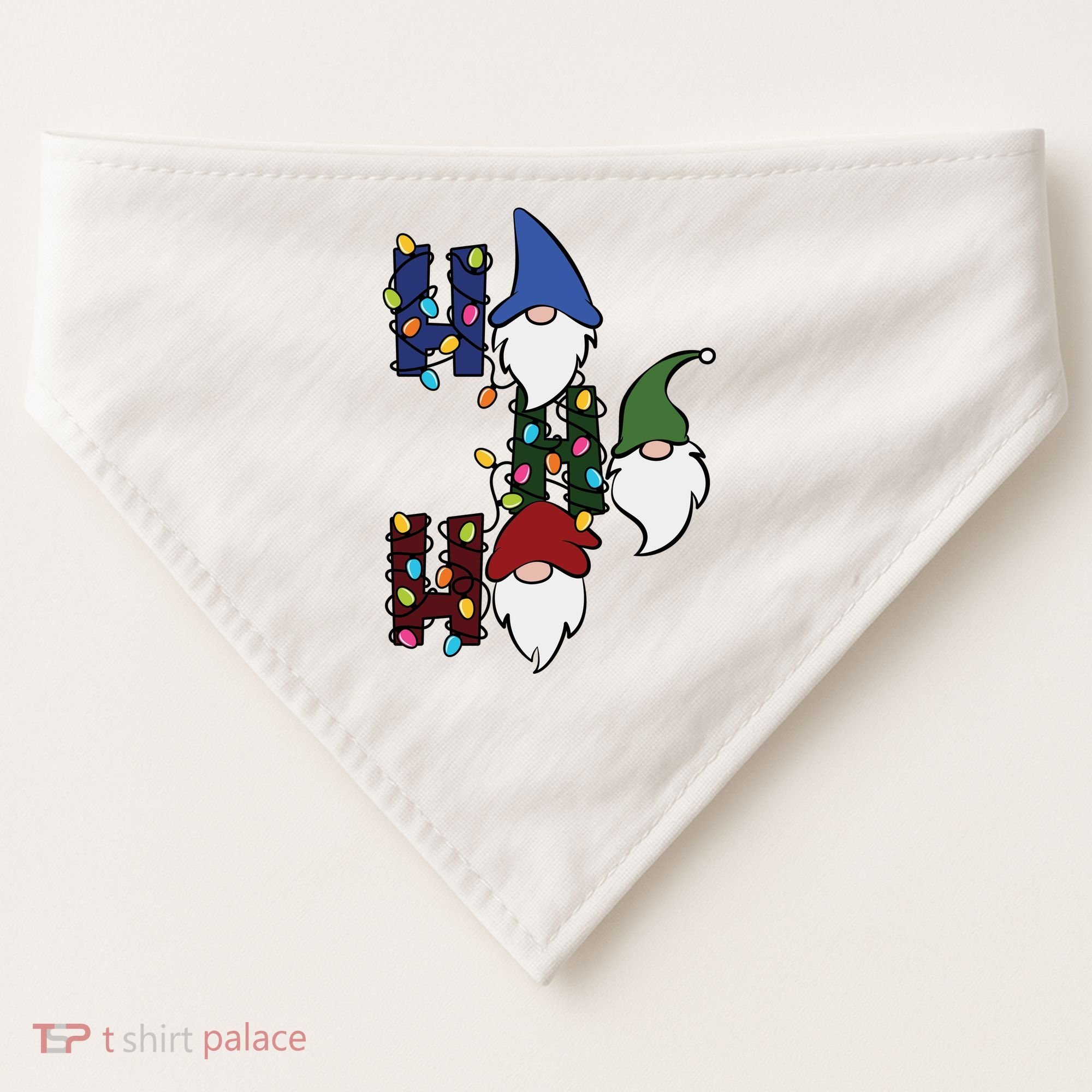 Ho Ho Ho Gnome Jolly Christmas USA-Made Doggie Bandana