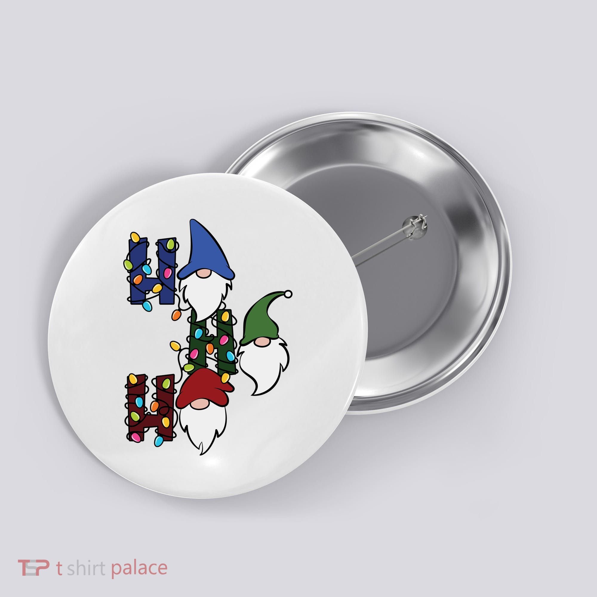 Ho Ho Ho Gnome Jolly Christmas Button