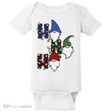 Ho Ho Ho Gnome Jolly Christmas Baby Bodysuit