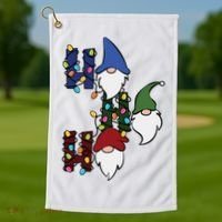 Ho Ho Ho Gnome Jolly Christmas Golf Towel thumb 1