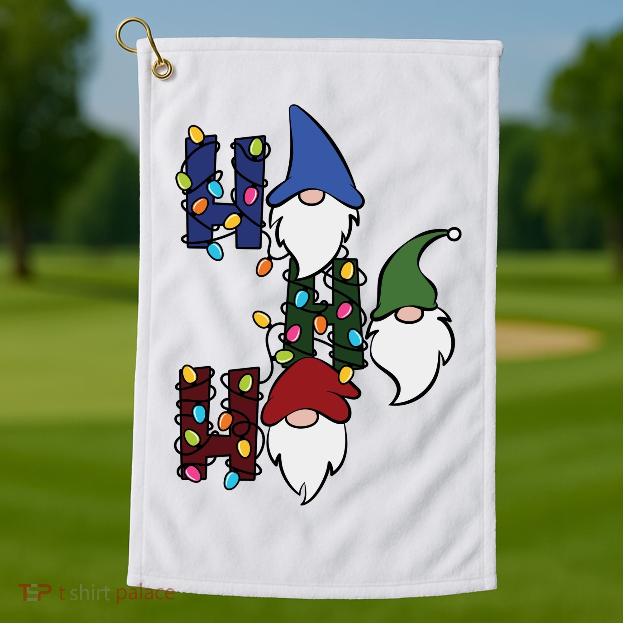 Ho Ho Ho Gnome Jolly Christmas Golf Towel