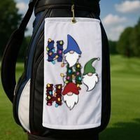 Ho Ho Ho Gnome Jolly Christmas Golf Towel thumb 2
