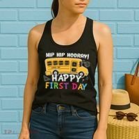 Hip Hip Hooray Happy First Day Back To School First Day Of School Women's Tank Top thumb 2