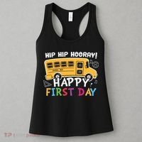 Hip Hip Hooray Happy First Day Back To School First Day Of School Women's Tank Top thumb 3