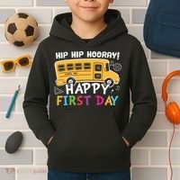 Hip Hip Hooray Happy First Day Back To School First Day Of School Kids Hoodie thumb 2