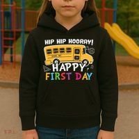 Hip Hip Hooray Happy First Day Back To School First Day Of School Kids Hoodie thumb 3