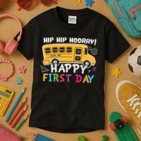 Hip Hip Hooray Happy First Day Back To School First Day Of School Kids T-Shirt thumb 3
