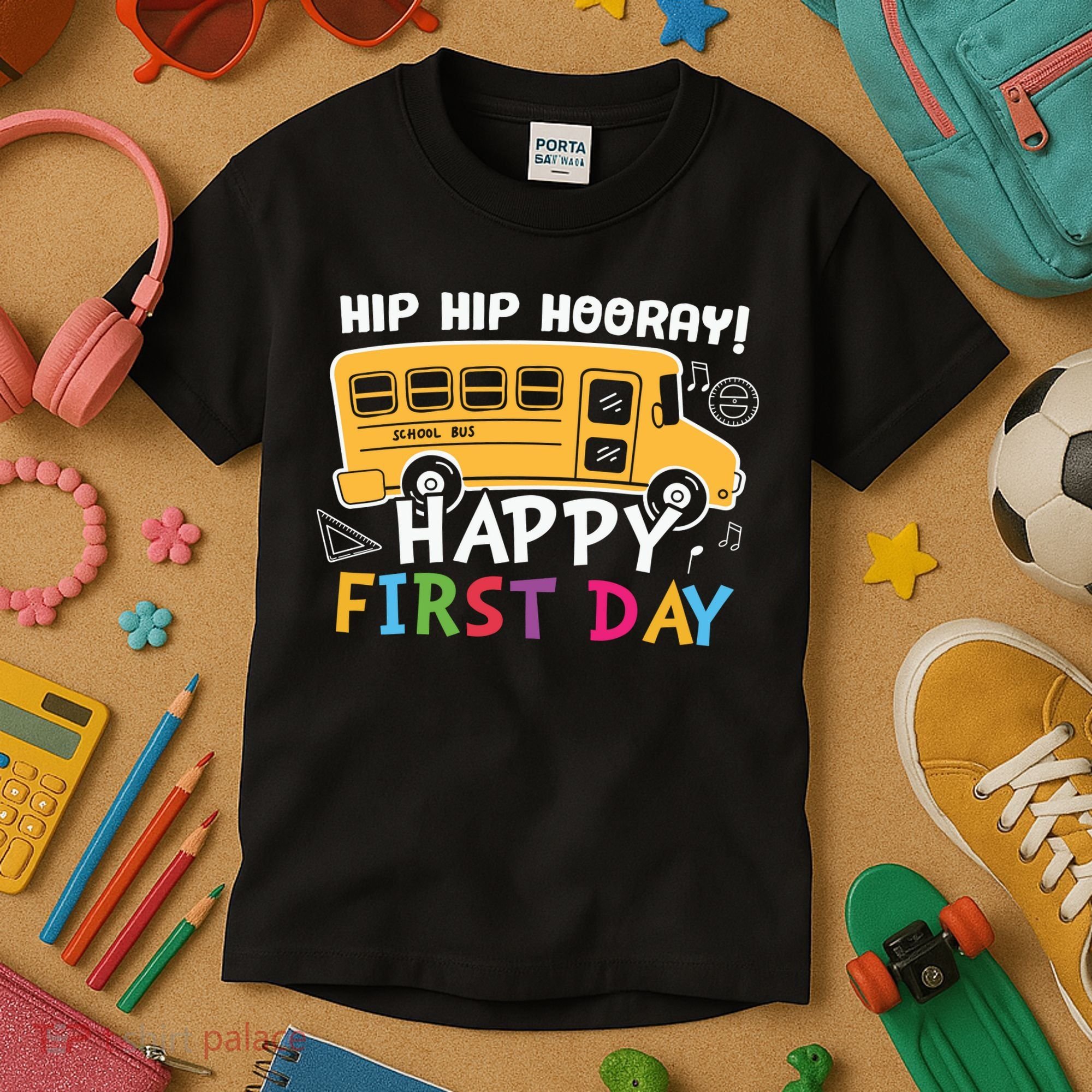 Hip Hip Hooray Happy First Day Back To School First Day Of School Kids T-Shirt