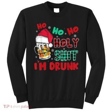 Ho Ho Holy Shit I'm Drunk Beer Santa Hat Christmas Drinking Sweatshirt