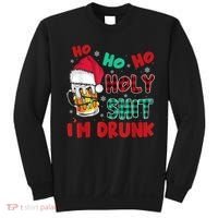 Ho Ho Holy Shit I'm Drunk Beer Santa Hat Christmas Drinking Sweatshirt thumb 0