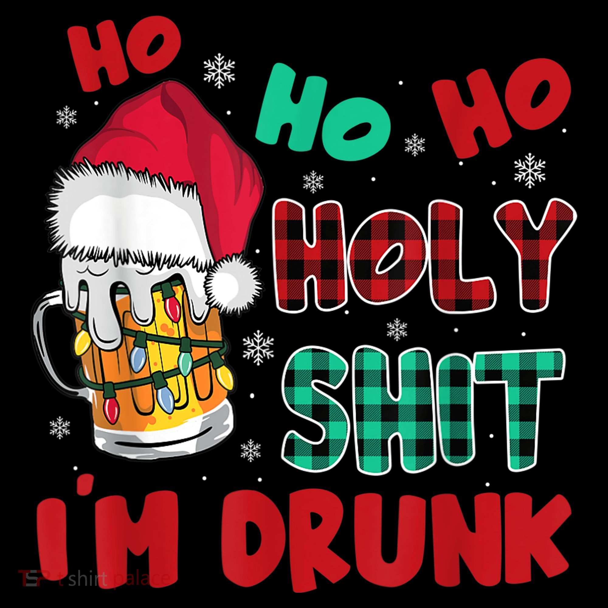 Ho Ho Holy Shit I'm Drunk Beer Santa Hat Christmas Drinking Women's Hoodie