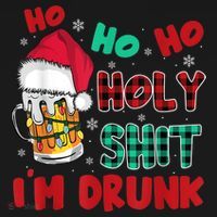 Ho Ho Holy Shit I'm Drunk Beer Santa Hat Christmas Drinking Mousepad thumb 1
