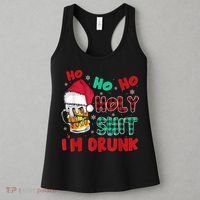 Ho Ho Holy Shit I'm Drunk Beer Santa Hat Christmas Drinking Women's Tank Top thumb 3