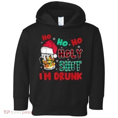 Ho Ho Holy Shit I'm Drunk Beer Santa Hat Christmas Drinking Toddler Hoodie