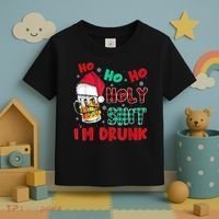 Ho Ho Holy Shit I'm Drunk Beer Santa Hat Christmas Drinking Toddler T-Shirt thumb 3
