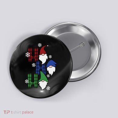 Ho Ho Ho Gnome Squad Christmas Button