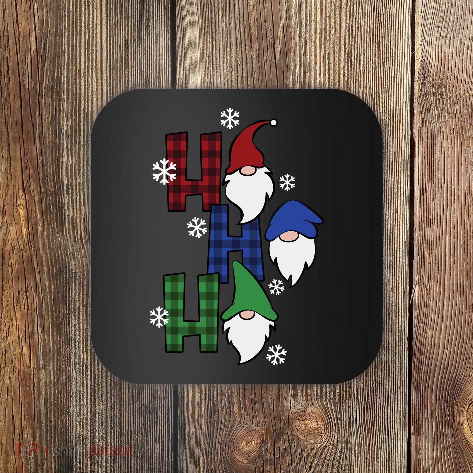 Ho Ho Ho Gnome Squad Christmas Coaster