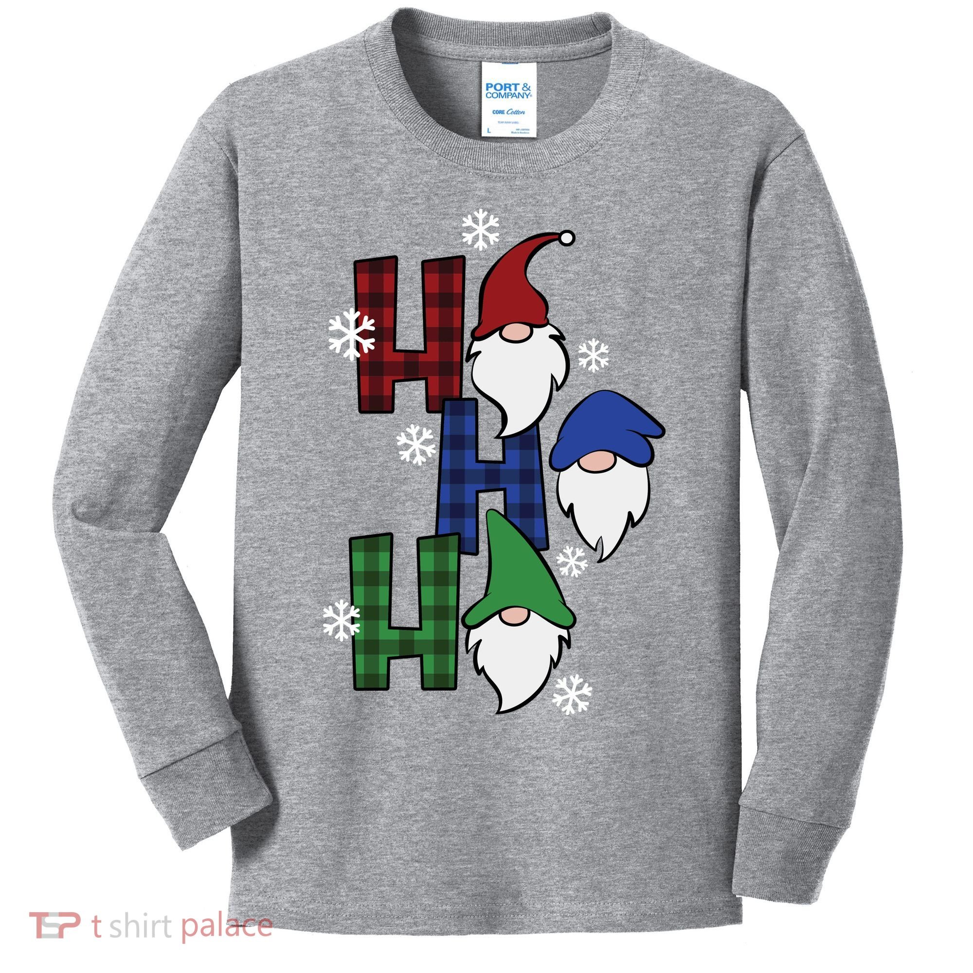 Ho Ho Ho Gnome Squad Christmas Kids Long Sleeve Shirt