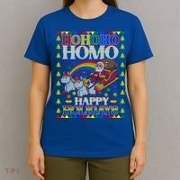 Ho Ho Homo Holigays Homosexual Lgbt Funny Ugly Christmas Cute Gift T-Shirt thumb 4
