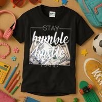 Humble Hustle Hard Hip Hop Gift Women Men Clothing Stay Kids T-Shirt thumb 3