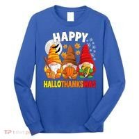 Happy HalloThanksMas Halloween Thanksgiving Christmas Gnomes Long Sleeve Shirt thumb 0