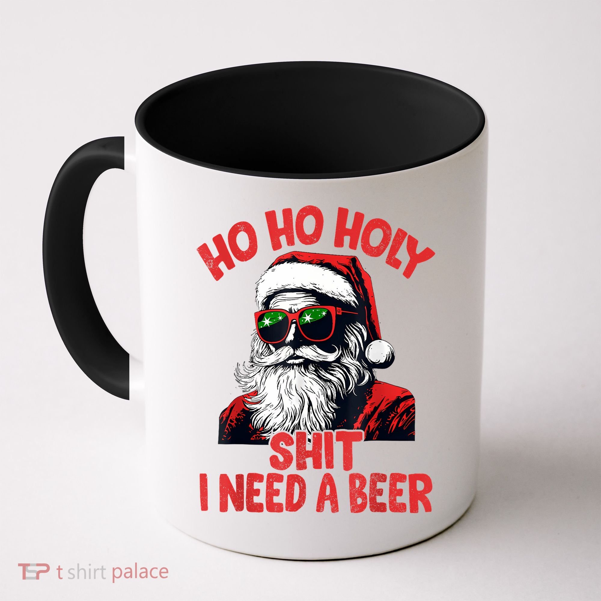 Ho Ho Holy Shit I Need A Beer Funny Santa Christmas Drinking Coffee Mug