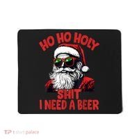 Ho Ho Holy Shit I Need A Beer Funny Santa Christmas Drinking Mousepad thumb 0