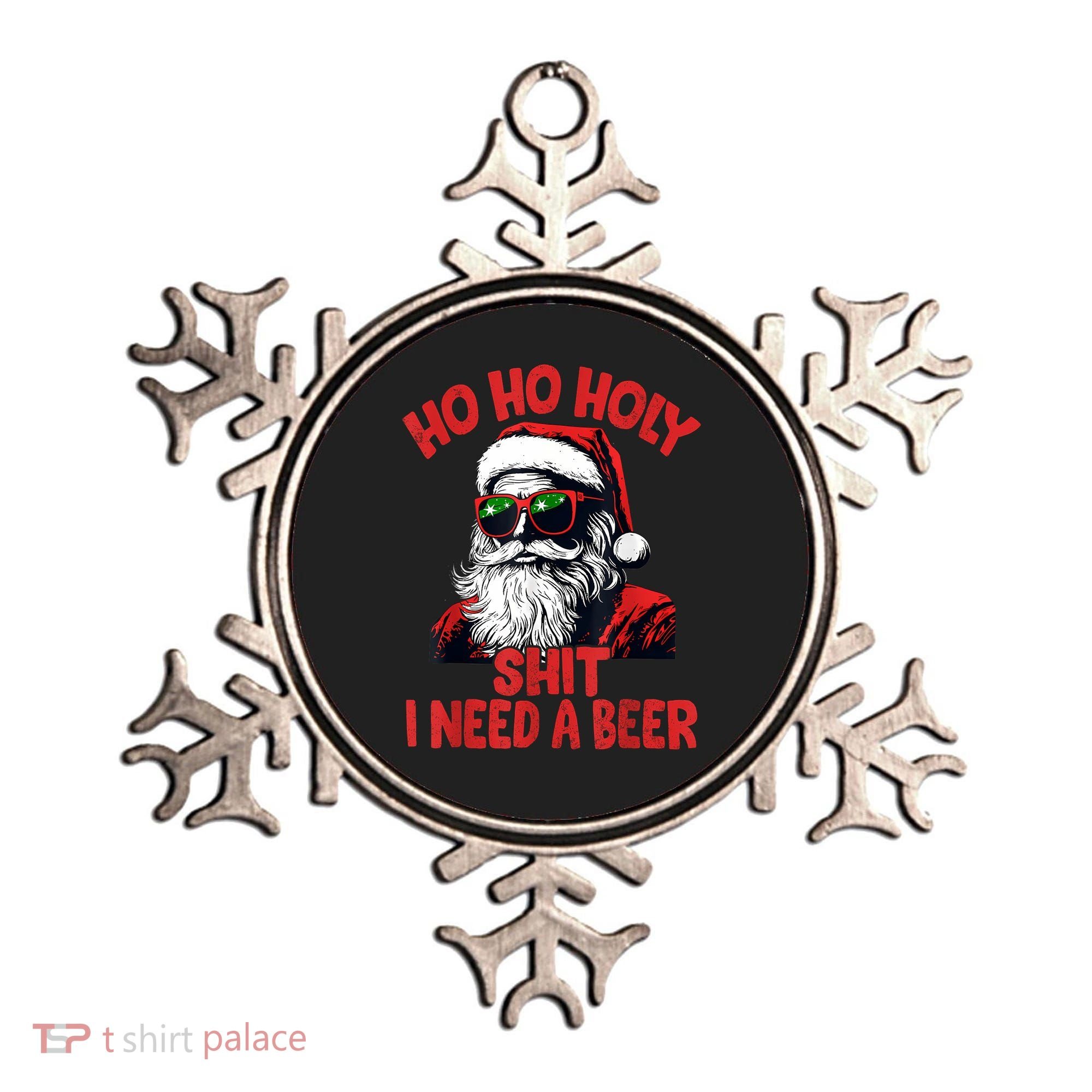 Ho Ho Holy Shit I Need A Beer Funny Santa Christmas Drinking Ornament