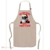 Ho Ho Holy Shit I Need A Beer Funny Santa Christmas Drinking Apron thumb 0