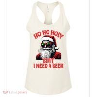 Ho Ho Holy Shit I Need A Beer Funny Santa Christmas Drinking Women's Tank Top thumb 0