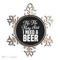 Ho Ho Holy Shit I Need A Beer Funny Christmas Ing Gift Meaningful Gift Ornament thumb 0