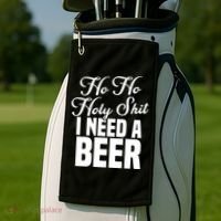 Ho Ho Holy Shit I Need A Beer Funny Christmas Ing Gift Meaningful Gift Golf Towel thumb 2