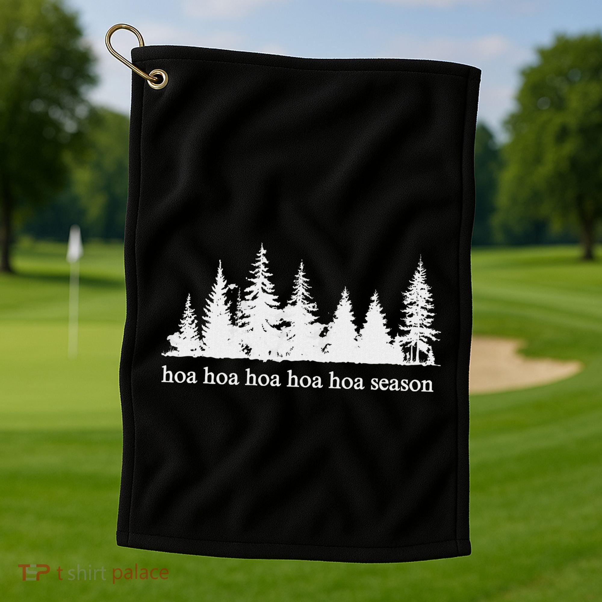 Hoa Hoa Hoa Hoa Hoa Cozy Season Twilight Lover Pine Forest Golf Towel