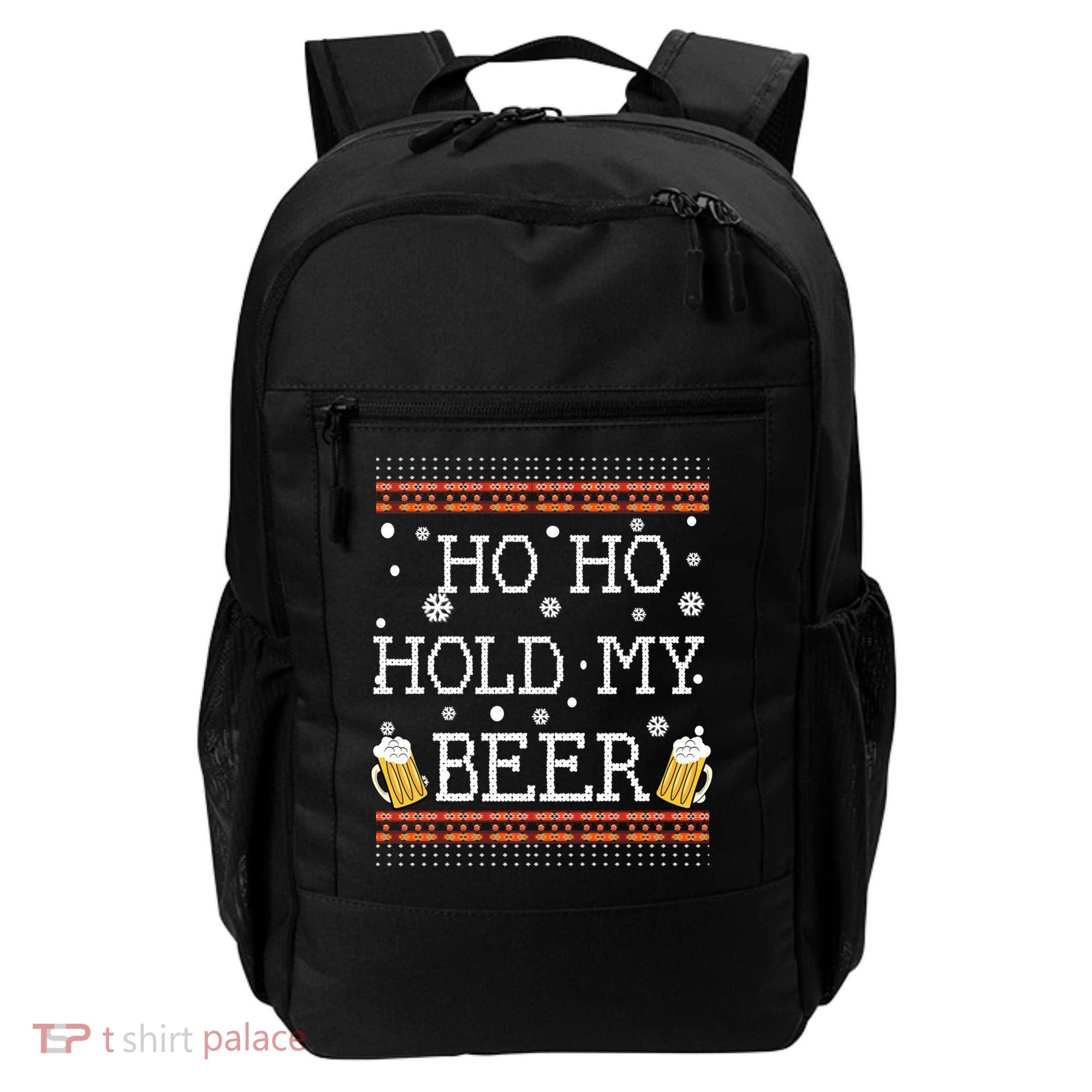 Ho Ho Hold My Beer-Ugly Christmas Drinking Sweater Backpack