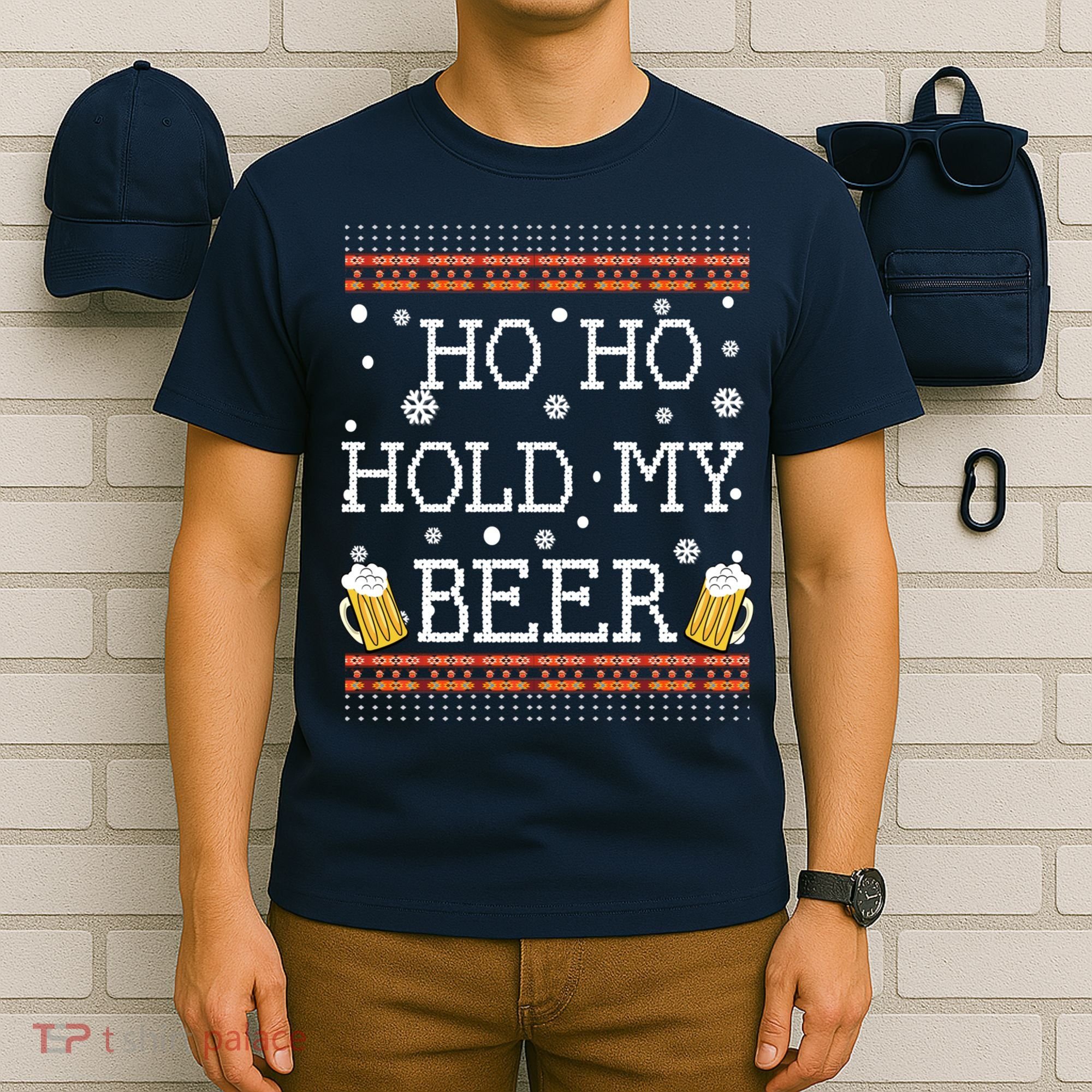 Ho Ho Hold My Beer-Ugly Christmas Drinking Sweater T-Shirt