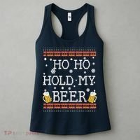 Ho Ho Hold My Beer-Ugly Christmas Drinking Sweater Women's Tank Top thumb 3