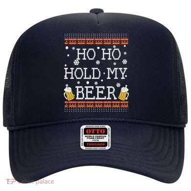 Ho Ho Hold My Beer-Ugly Christmas Drinking Sweater Hat