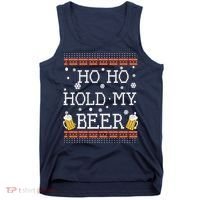 Ho Ho Hold My Beer-Ugly Christmas Drinking Sweater Tank Top thumb 0
