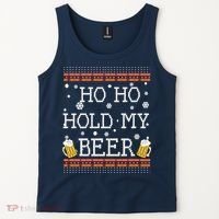 Ho Ho Hold My Beer-Ugly Christmas Drinking Sweater Tank Top thumb 2