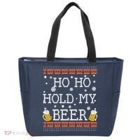 Ho Ho Hold My Beer-Ugly Christmas Drinking Sweater Tote Bag thumb 0