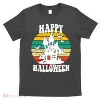 Happy Halloween Hunted House Vintage T-Shirt thumb 0