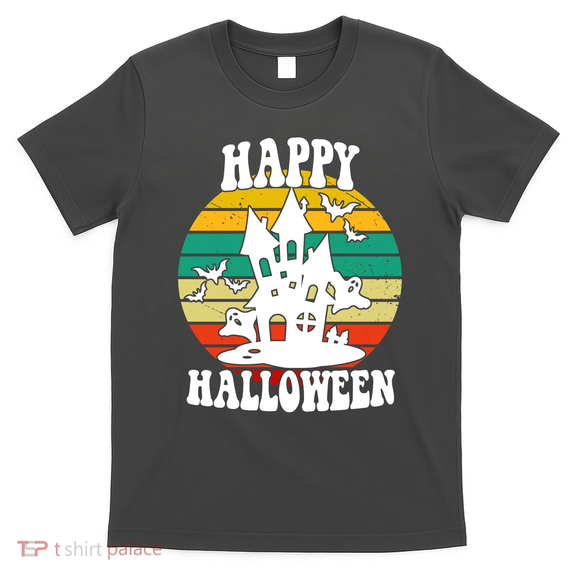 Happy Halloween Hunted House Vintage T-Shirt